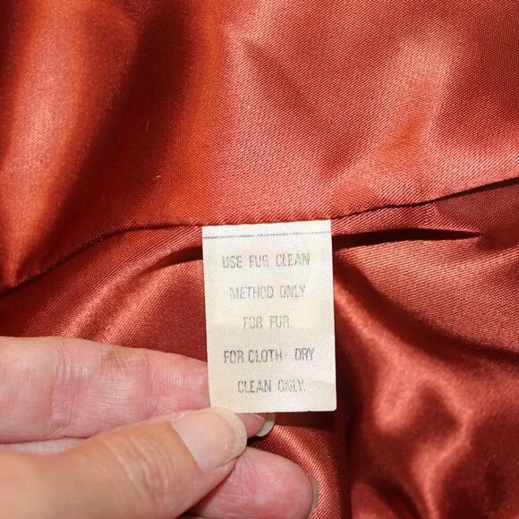 Vintage Garfinkels Womens Wool? Coat Mink Fur Collar Double Breasted NWT Large? - Picture 9 of 16